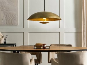 Lampa wisząca Beliani Lampa wisząca metalowa mosiężna AGRANI 2