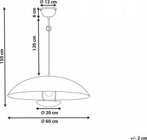 Lampa wisząca Beliani Lampa wisząca metalowa mosiężna AGRANI 7