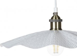 Lampa wisząca Beliani Lampa wisząca metalowa biała PHILS 5