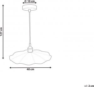 Lampa wisząca Beliani Lampa wisząca metalowa biała PHILS 9