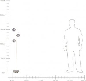 Lampa podłogowa Beliani Lampa podłogowa metalowa srebrna RAMIS 9