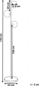 Lampa podłogowa Beliani Lampa podłogowa metalowa srebrna RAMIS 10