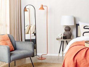 Lampa podłogowa Beliani Lampa podłogowa regulowana metalowa pomarańczowa RIMAVA 4