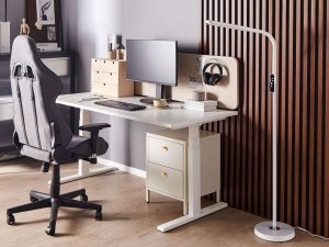 Lampa podłogowa Beliani Lampa podłogowa LED biała ARIES 3