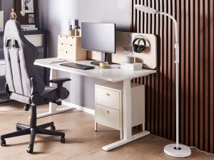 Lampa podłogowa Beliani Lampa podłogowa LED biała CASSIOPEIA 3