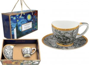 Carmani Filiżanka espresso Vanessa - V. van Gogh, Kwitnący Migdałowiec, srebrny (CARMANI) 1