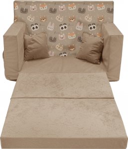 Blomster Rozkładana sofa piankowa dziecięca beżowa+misie 2