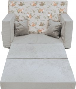Blomster Rozkładana sofa piankowa dziecięca j.szara+liski 2