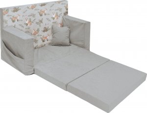 Blomster Rozkładana sofa piankowa dziecięca j.szara+liski 3