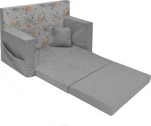 Blomster Rozkładana sofa piankowa dziecięca szara+sarenki 3