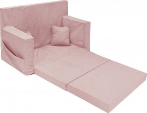 Blomster Rozkładana sofa piankowa dziecięca pudrowy róż 3