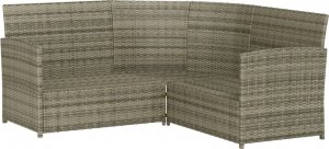 vidaXL 2-cz. sofa narożna z poduszkami, szara, polirattan 5