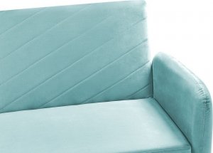Beliani Sofa rozkładana welurowa jasnoniebieska SENJA 3