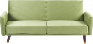 Beliani Sofa rozkładana welurowa oliwkowa SENJA 2