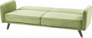 Beliani Sofa rozkładana welurowa oliwkowa SENJA 3
