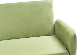 Beliani Sofa rozkładana welurowa oliwkowa SENJA 5