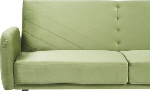 Beliani Sofa rozkładana welurowa oliwkowa SENJA 6