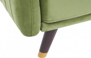 Beliani Sofa rozkładana welurowa oliwkowa SENJA 7