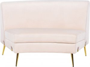 Beliani Sofa półokrągła 4-osobowa welurowa beżowa MOSS 9