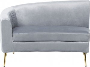 Beliani Sofa półokrągła 4-osobowa welurowa jasnoszara MOSS 5