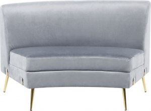 Beliani Sofa półokrągła 4-osobowa welurowa jasnoszara MOSS 8