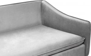 Beliani Sofa welurowa jasnoszara AURE 7