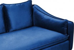 Beliani Sofa welurowa niebieska AURE 6