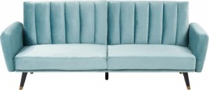 Beliani Sofa rozkładana welurowa jasnoniebieska VIMMERBY 2