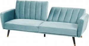 Beliani Sofa rozkładana welurowa jasnoniebieska VIMMERBY 3