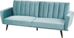 Beliani Sofa rozkładana welurowa jasnoniebieska VIMMERBY 4