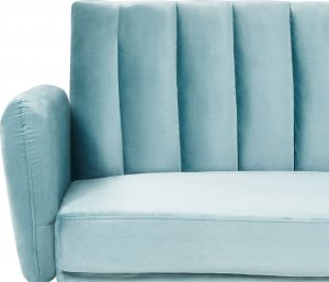 Beliani Sofa rozkładana welurowa jasnoniebieska VIMMERBY 7