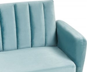 Beliani Sofa rozkładana welurowa jasnoniebieska VIMMERBY 8