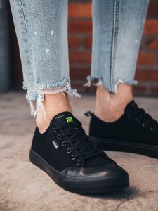 Ombre Krótkie trampki męskie monokolor - czarne V1 OM-FOSL-0116 42 1