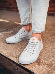 Ombre Krótkie trampki męskie monokolor - szare V2 OM-FOSL-0116 43 1