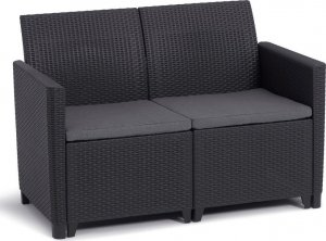 Allibert Allibert Claire sofa dwuosobowa, grafitowa 1