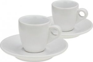 Kela Filiżanki do espresso ze spodkami, 2 szt., ceramika, 0,05 l, śred. 12 x 6,5 cm, białe Mattia / Kela 1
