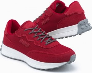 Ombre Buty męskie sneakersy z łączonych materiałów - czerwone V2 OM-FOSL-0110 45 1