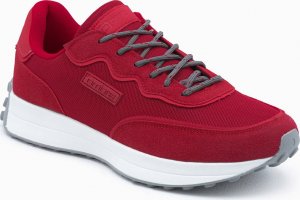 Ombre Buty męskie sneakersy z łączonych materiałów - czerwone V2 OM-FOSL-0110 45 3