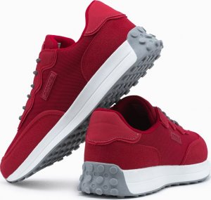 Ombre Buty męskie sneakersy z łączonych materiałów - czerwone V2 OM-FOSL-0110 45 5