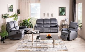 SIGNAL MEBLE Sofa rozkładana SPENCER 3 VELVET szara welurowa 3