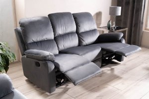 SIGNAL MEBLE Sofa rozkładana SPENCER 3 VELVET szara welurowa 4