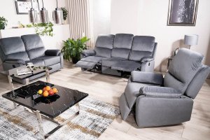 SIGNAL MEBLE Sofa rozkładana SPENCER 3 VELVET szara welurowa 5