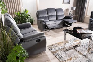 SIGNAL MEBLE Sofa rozkładana SPENCER 3 VELVET szara welurowa 6