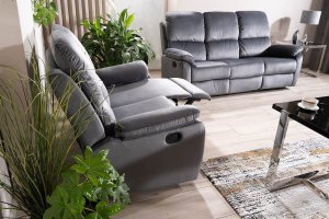 SIGNAL MEBLE Sofa rozkładana SPENCER 3 VELVET szara welurowa 7