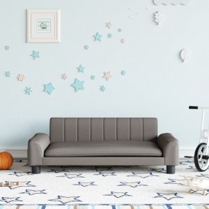 vidaXL Sofa dla dzieci, kolor taupe, 90x53x30 cm, obita tkaniną 1