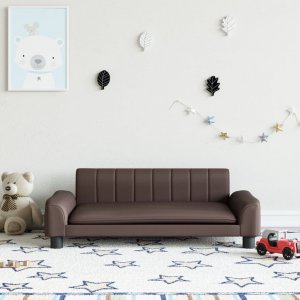 vidaXL Sofa dla dzieci, brązowa, 90x53x30 cm, sztuczna skóra 1