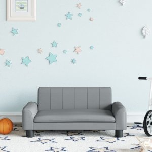 vidaXL Sofa dla dzieci, jasnoszara, 70x45x30 cm, obita tkaniną 1