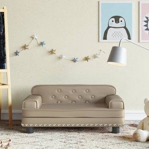 vidaXL Sofa dla dzieci, cappuccino, 70x45x30 cm, sztuczna skóra 1
