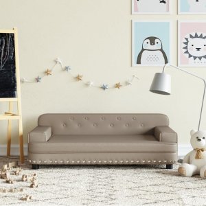 vidaXL Sofa dla dzieci, cappuccino, 90x53x30 cm, sztuczna skóra 1