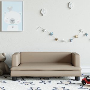 vidaXL Sofa dla dzieci, cappuccino, 80x45x30 cm, sztuczna skóra 1
